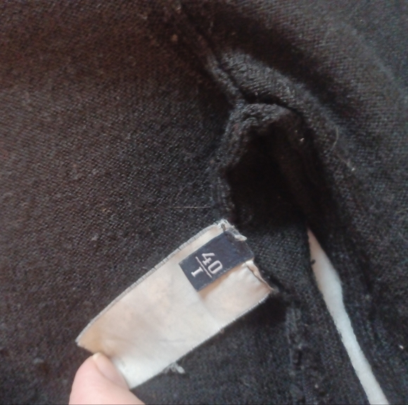 Comme des garçons wool turtleneck sweater S black lace inlets heart embroidery - Picture 3 of 8